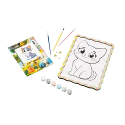Картина по номерах "Котик" Puz-22945 формат А4 пензлик, фарби, кріплення для стіни