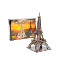 Дерев'яний 3D конструктор "Ейфелева вежа" Puz-00925, 58 деталей                                                           
