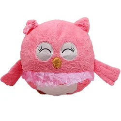 Дитяча м'яка іграшка "Сова" L1127(Pink) іграшка з пледом, розмір 45 см