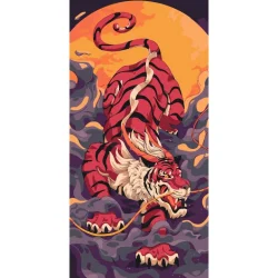 Картина за номерами "Тигр, що підкрадається" 11593-AC 40х80 см                                                 