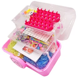 Дитячий набір для плетіння браслетів "Loom" 16202(Pink) в чемодані