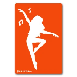 Трафарет для біо-тату Балет-2 j063-24*34см, розмір 24 х 34см                                                                  