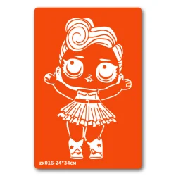 Трафарет для біо-тату Лялька LOL zx016-24*34см, розмір 24 х 34см                                                            
