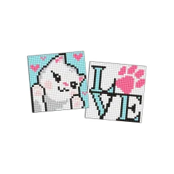 Алмазная мозаїка "Мила кішечка" AMG1046 на магнітній основі 9x9 см                     