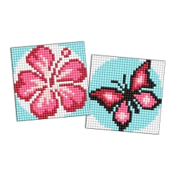 Алмазная мозаїка "Рожевий колір" AMS1063 на самоклеючій основі 9x9 см         