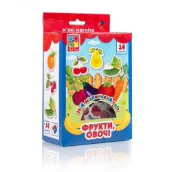 Дитяча гра мій маленький світ на магнітах VT3106, 4 види  "Овочі,фрукти"VT3106-11(укр)