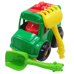 Дитячий пісочний набір "Автобус-бусік" 0091 лопатка, граблі Зелений