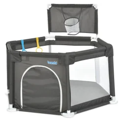 Дитячий манеж MR 1340-G, сірий, з баскетбольним кільцем