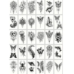 Набір дитячих тимчасових татуювань "Чорні міні №4" black-tattoo-mini-set-4-H
