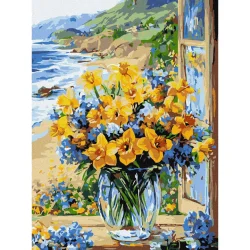 Картина за номерами "Квіткове узбережжя" ©art_selena_ua KHO3301, 30х40 см 