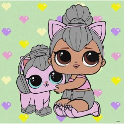 Картина за номерами "L.O.L. Surprise! TroopSurprise Kitty Queen With Kitty Kitty" KHO6290, 40х40 см 