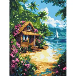 Картина за номерами "Будинок у тропіках" ©art_selena_ua KHO6373, 30х40 см 