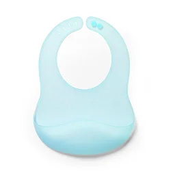 Нагрудник силіконовий ультратонкий з регульованою застібкою (26 см x 21 см) (Блакитний)/"Babyono"
