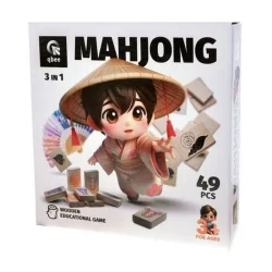 Дерев'яна дитяча гра "Дитячий маджонг" QB700-007, 49 деталей 