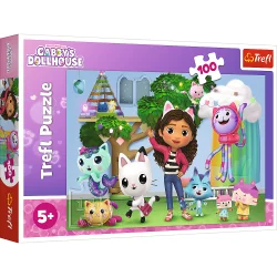 Пазли - (100 елм.) - "Будинок кота Габі"