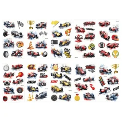 Набір тимчасових татуювань "Гоночні автомобілі" racing-cars-10-01 розмір 12х7 см