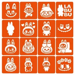 Набір трафаретів для біо-тату "Labubu" labubu _simple-16