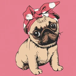 Картина за номерами "Мопсик" 15062-AC 30x30 см                                                                 