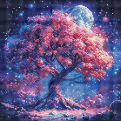 Алмазна мозаїка "Силует дерева" ©art_selena_ua AMO8214, 40х40 см