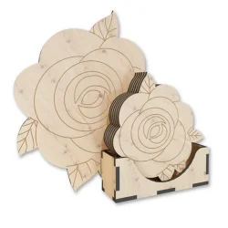 Дерев'яна підставка під гаряче "Троянди" FDPO-299