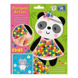Набір для творчості Панда Pompon Art 10100691, 100 помпонів та розмальовка