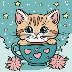 Картина за номерами "Чудовий котик" ©art_selena_ua KHO6280, 25х25 см