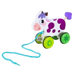 Дитяча дерев’яна каталочка "Корівка" C15030-6 на мотузці