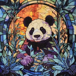 Алмазна мозаїка "Панда в тиші" DEEX16308 не повна викладка 30х30 см