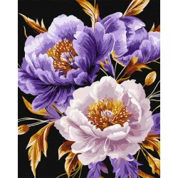 Картина за номерами "Пурпурний шик" KHO3309 з фарбами металік extra 40х50 см