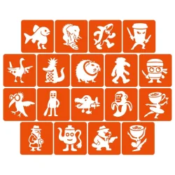 Набір трафаретів для біотату "Італійський брейнрот №2" Italian-brainrot_5x5_18_2