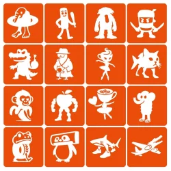 Набір трафаретів для біотату "Італійський брейнрот №1" Italian-brainrot_6x6_16_1