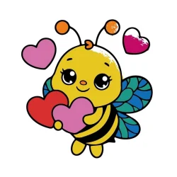 Дитяча розмальовка пальчиковими фарбами "Бджілка з сердечками" 15635-AC 25х25 см