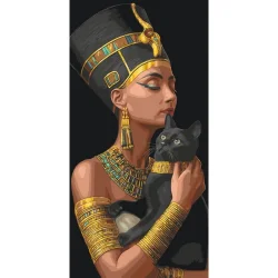 Картина за номерами "Таємниця Клеопатри" 10186-AC з металізованими фарбами 40х80 см
