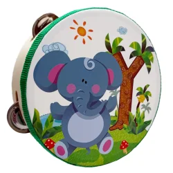 Дерев'яна іграшка Бубен "Слоник" MD 0367-50 діаметр 15 см