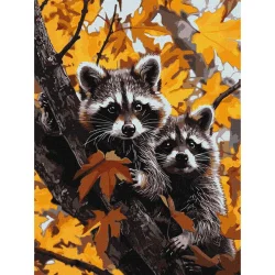 Картина за номерами "Пригода єнотів" ©art_selena_ua KHO6653, 30х40 см
