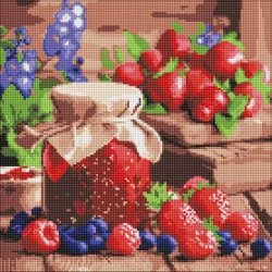 Алмазна мозаїка "Малинове варення" ©art_selena_ua AMO8082, 40х40 см