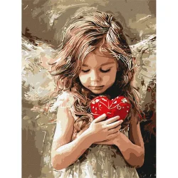 Картина за номерами "Ангел любові" ©art_selena_ua KHO8706, 30х40 см