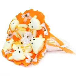 Букет з іграшок Ведмедики помаранчевий 5345IT з 5ю іграшками