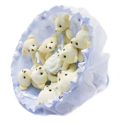 Букет з іграшок Ведмедики блакитний 5350IT з 9ю іграшками