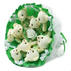 Букет з іграшок Ведмедики смарагдовий 5352IT з 9ю іграшками