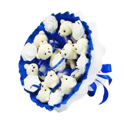 Букет з м'яких іграшок 9 ведмедиків 5339IT синій