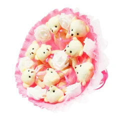 Букет з м'яких іграшок 9 ведмедиків 5337IT рожевий