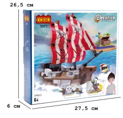Конструктор "Креативність" (260 елм.) Піратський острів / COGO