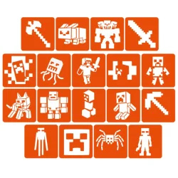 Набір трафаретів для біо-тату "Minecraft" Minecraft-5x5-18, 18 трафаретів