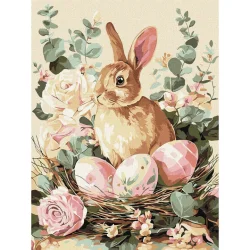 Картина за номерами "Святковий кролик" ©art_selena_ua KHO5184, 30х40 см