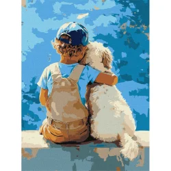 Картина за номерами "Хлопчик та пес" ©art_selena_ua KHO8639, 30x40 см 