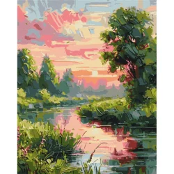 Картина за номерами "Затишний пейзаж" @olegloburak BS54162, 40х50 см