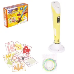 3D Ручка (3DPEN-3) - 3 NEW з трафаретами DX008 Жовтий