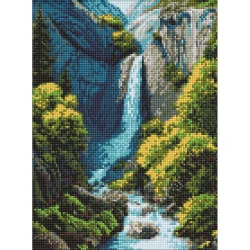 Алмазна мозаїка "Водоспад у горах" AMO20230, 30х40 см