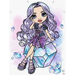 Картина за номерами зі стразами "Rainbow High. Violet" KHO1339, 30х40 см